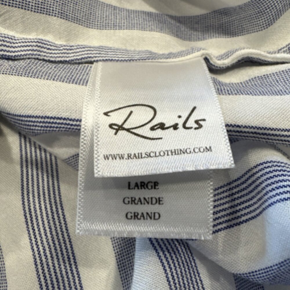 Rails Women's Size Large Bermuda Stripe Button Up… - image 6